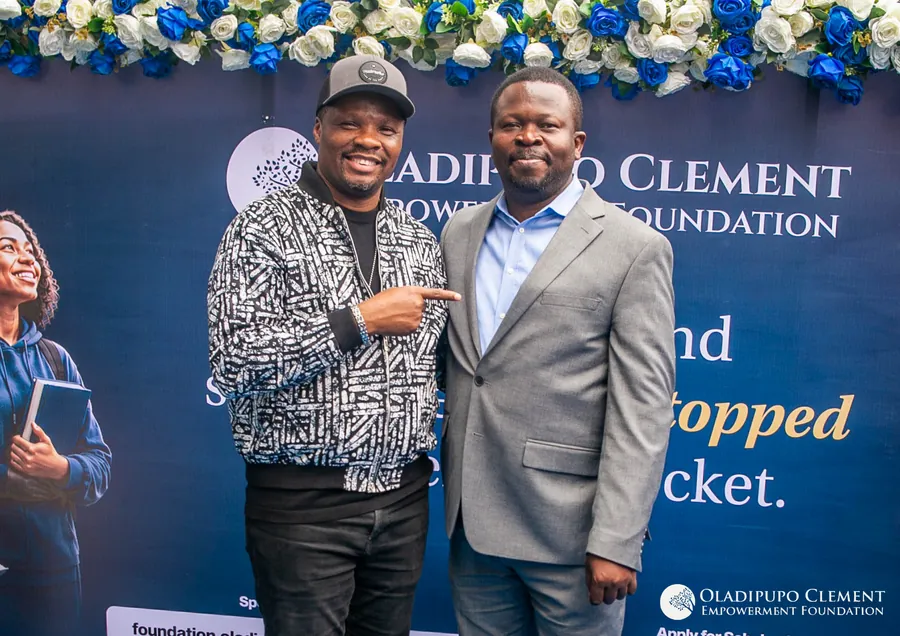 A guest with the founder at the OCEF Rebirth